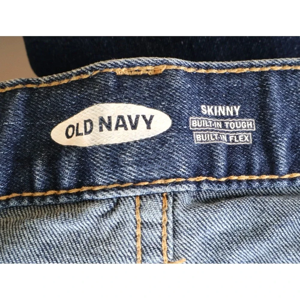 Old Navy Skinny Jeans Built-In Flex Tough Boys‎ 18 Blue Dark Wash Denim Stretch